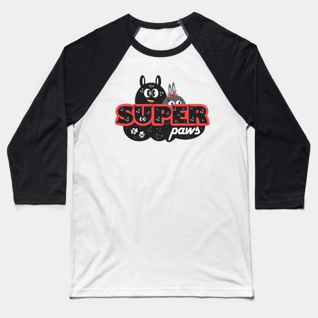 Super Paws Baseball T-Shirt by StudioIris